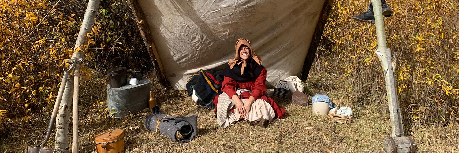 woman of the west in a tent